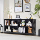 Farmhouse 8 Cube Bookshelf, Black Storage Organizer Bookcase, Kids Toy Storage Cabinet, Long Bookshelves Storage Organizer Shelf, Wood Display Cabinet Book Shelves for Bedroom,Living Room,Office by CozyNest Decor