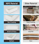 HDPE Raised Planter Box Outdoor,Rot-Resistant and Non-Cracking,Raised Beds for Gardening 29.5 * 14.4 * 9.8 in for Yard,Lawn,Outdoor Planter Boxes Rectangle with Drainage Holes White by GreenHaven Gardens