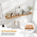 RICHFOCUS Live Edge Elm Floating Shelves - 48" W x 9.3" D Rustic Solid Wood Wall Shelves with Invisible Bracket, Wall-Mounted for Living Room, Bedroom, Kitchen Storage & Display, Set of 1, Natural by CozyNest Decor