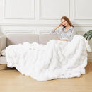 White Furry Blanket King Size Soft Faux Fur Throw Fuzzy Bunny Fur Blanket for Bed Cozy 90x108 Fluffy Blankets King for Bedroom Living Room Home Decor Gifts 1000 GSM by CozyNest Decor