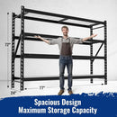 WORKPRO 8000LBS Storage Shelves, 77" Extra-Wide Garage Shelving, Heavy-Duty Metal Shelving Unit, Adjustable 4-Tier Garage Storage Rack for Warehouse, Basement,77" W X 24" D X 72" H, Black by GreenHaven Gardens