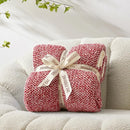 Snuggle Sac Christmas Red Blanket Twin Size, Ultra Soft Warm Fuzzy Knit Blanket Throws Dupes for Couch,Sofa, Bed, Heather Red, 60x80 inches by TinyTreasures Baby Boutique