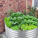 FORTUNO 2 Pcs 17" Tall 4 Ft Round Raised Garden Bed Box Galvanized Metal Outdoor High Flower Bed Steel Patio Ground Planter for Planting Vegetables and Herbs, Silver by GreenHaven Gardens