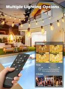 Brightown Outdoor Solar String Lights Waterproof 58FT with 25 Shatterproof ST38 LED Bulbs, 2700K Solar Lights Outdoor with Remote, Solar String Lights for Outside, Camping, Yard, Party Decor by CozyNest Decor