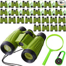 Libima 12 Set Binoculars for Kids with Neck String with Magnifying Glass and Compass Green, Toy for Boys and Girls for Bird Watching Camping Outdoor Explorer Kit Camping Outdoor Toys by TinyTreasures Baby Boutique