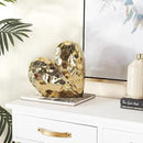 Deco 79 Porcelain Heart Sculpture, 8" x 3" x 8", Gold (Pack of 12) by CozyNest Decor