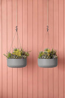 Veradek Mason Series Hanging Kona Planter - Round Planter for Outdoor Balcony/Patio | Made from Plastic-Stone Composite with Hanging Attachment | Modern Décor for, Flowers, Succulents, Small Plants by GreenHaven Gardens