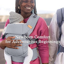 Beco Gemini Baby Carrier from Newborn to Toddler - Certified Ergonomic Newborn Baby Carrier for Infants and Children of 7-35 lbs - M Shape, Adjustable Seat, 100% Cotton (Grey) by TinyTreasures Baby Boutique