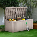 150 Gallon Outdoor Storage Cabinet, Large Outdoor Storage Box for Patio Furniture Covers, Cushion Pillows, Waterproof Deck Box with Lockable Lid for Garden Tools, Pool Accessories, Taupe by CozyNest Decor