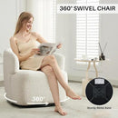 Swivel Accent Chair, Sherpa Teddy Barrel Chair for Living Room, Cozy Round Boucle Arm Chair, Metal Base for Club Nursery Bedroom, White by CozyNest Decor