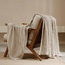 PHF 100% Cotton Waffle Weave Throw Blanket, Soft Lightweight Breathable Cozy Summer Throws for Couch Bed Sofa, Luxury Aesthetic Woven Blanket for Home Decor & Office, 50"x60", Oatmeal by CozyNest Decor