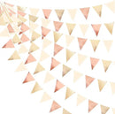 Rose Gold Champagne Gold Beige Party Decorations Metallic Fabric Triangle Flag Pennant Banner Garland Bunting for Engagement Bridal Shower Wedding Birthday Baby Shower Graduation Decoration Supplies by GreenHaven Gardens