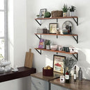Heimlove Floating Shelves for Wall, 36 Inch Long Wood Floating Bookshelf Set of 3, Wall Mounted Hanging Shelf for Bathroom Bedroom Kitchen, Rustic Brown by CozyNest Decor