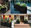 Large Rectangular Metal Planter Box Outdoor 30" H x 34" W x 10" D,Tall Flower Pot with Quick Installation,Long Black Planters for Outdoor Plants with Drainage Holes for Plants,Patio,Garden by CozyNest Decor