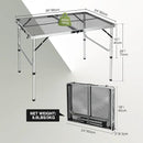 REDCAMP 36x24 Folding Grill Table for Outside, Lightweight Portable Metal Aluminum Outdoor Grill Table with Adjustable Height Legs, Great for Camping Picnic Cooking BBQ, Silver 3ft by GreenHaven Gardens