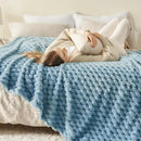 NEWCOSPLAY Super Soft Twin Blanket Blue Premium Silky Flannel Fleece 3D Clouds Stylish Jacquard Lightweight Bed Blanket All Season Use 350GSM (Blue, Twin(60"x80")) by CozyNest Decor