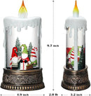 Gnome Snow Globe Candle Christmas Decorations Gifts Auto Snowfall Glitter Music Collection with 6H Timer USB/Battery Powered 9.7 inch by CozyNest Decor