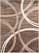 Rugshop Modern Wavy Circles Design Area Rug 5' 3" x 7' 3" Brown by TinyTreasures Baby Boutique