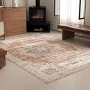 6'x9' Area Rug - Vintage Persian Medallion Design Low-Pile Faux Wool Rug, Non-Slip Backing, Machine Washable, for Living Room, Dining Room, Bedroom (Brick Red) by CozyNest Decor