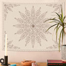 Fowocu Boho Floral Mandala Tapestry for Bedroom Aesthetic Bohemian Flower Wall Tapestry Beige Hippie Indian Small Tapestries Wall Hanging for Living Room Dorm Decor 60 x 44 Inch by CozyNest Decor