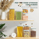 Pop Top Food Storage Containers - 8 Pack BPA-Free Pantry Organizers with Airtight Lids, Food-Grade with Measurement Marks by CozyNest Decor