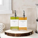 New England Stories Kitchen Cooking Oil Dispenser Set, Olive Oil and Vinegar Bottles, Soy Sauce Dispenser - 2 Pieces, Black, Durable & Stylish Design by CozyNest Decor