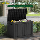 45 Gallon Waterproof Large Resin Deck Box Indoor/Outdoor Lockable Storage Container and Seating for Garden, Pool, and Patio (45 Gallon, Black) by GreenHaven Gardens