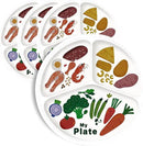 10" 3-Grid Cute Cartoon Portion Control Plate - Melamine, Healthy Nutrition for Weight Loss & Diabetes Management, Ideal for Adults & Teens Kids (4 Pack) by CozyNest Decor