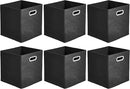 Amazon Basics Collapsible Cube Storage Organizer Bins, 6-Pack, 10.5 x 10.5 x 11 inches, Black by CozyNest Decor