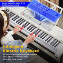 61 Key Piano Keyboard, Electric Keyboard Piano with Light-Up Keys, 255 Tones/Rhythms, Smart Learning System, Headphone, Microphone, Keyboard Stand, Stool, Stickers, Piano Keyboard Set for Beginners by TinyTreasures Baby Boutique