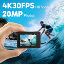 AKASO EK7000 4K30FPS 20MP WiFi Action Camera with EIS Ultra HD 131FT Waterproof Underwater Camera Remote Control 4X Zoom Support External Microphone Black by TinyTreasures Baby Boutique