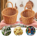 6 Pack 3 Size Woven Hanging Fruit Basket, Wall Hanging Wicker Baskets, Wall fruit Wicker Basket for Kitchen, Planter, Vegetable & Fruit, Boho Home Decor by CozyNest Decor