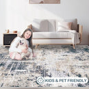 Area Rugs 5x7 Living Room: Washable Rug Modern Abstract Rugs Soft Non Slip Neutral Rug Stain Resistant Indoor Carpet for Bedroom Kitchen Dining Room Nursery Home Office Rugs(Black Brown,5'x7') by TinyTreasures Baby Boutique