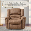 CANMOV Manual Reclining Sofa Set, Faux Leather Manual Recliner Sofa and Recliner Chair with Overstuffed Armrest for Living Room,Bedroom Furniture,Office,Nut Brown by CozyNest Decor