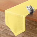 D'Moksha Homes Lemon Yellow Linen Table Runner 108 Inches Long - 100% Pure Linen Diamond Table Runner 14 x 108 Inch for Dining, Fall and Halloween - Machine Washable by CozyNest Decor