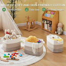 OIAHOMY Storage Basket, Woven Baskets for Storage, Cotton Rope Basket for toys,Towel Baskets for Bathroom - Pack of 3, Gradient Yellow by CozyNest Decor