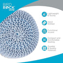 BIRDROCK HOME Round Pouf Ottoman | Cotton Braided Foot Stool with Bean Bag Filling | Boho Foot Rest for Living Room & Bedroom | Compact & Comfortable Seating, Lightweight & Soft | Soft Blue by CozyNest Decor