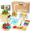 Wooden Montessori Toys for 1+ Year Old, 9 in 1 Learning Educational Toys for Toddler with Educational Box, Xylophone, Pound Bench, Shape Puzzle and More, Baby Toy Gift for 12-18 Months by TinyTreasures Baby Boutique