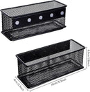 dedoot Magnetic Pencil Holder, Black Mesh Pen Organizer Strong Magnetic Storage Basket Organizes Pens, Pencils, Markers for Whiteboard, Locker, Fridge, Cubicle Desk, Offices 6.3x2.3x2.6inch,2 Pack by CozyNest Decor