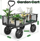 Homdox MAX 880LB Garden Cart, Heavy Duty Garden Wagon, Mesh Foldable Garden Cart, Pullable Gardens Wagon with 180° Rotating Handle, Collapsible Garden Carts for Yard Beach Farm, Black with Bag by GreenHaven Gardens