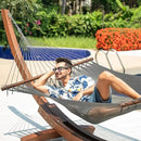 Lazy Daze Hammocks 10.5 FT Double 2 Person Caribbean Rope Hammock, Hand Woven Polyester Hammock with Spreader Bars, for Outside Outdoor Backyard Patio Poolside,450 LBS Capacity, Gray by GreenHaven Gardens