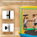 Trampoline for Kids with Anti-Rollover Round Bottom and Swing,55" Toddler Mini Trampoline for Kids Up to 440 Ibs,Gifts for Ages 3 Years and UP Indoor or Outdoor Play by TinyTreasures Baby Boutique