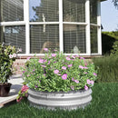 BPS Metal Raised Garden Bed, 2.5FT Diameter Galvanized Planter Raised Garden Boxes for Flower Planters, Vegetables Herb by GreenHaven Gardens