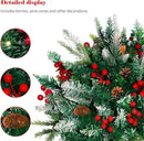 2 Pack Lighted Artificial Christmas Urn Filler, Battery Operated Pre-lit Xmas Pine Trees, Tripod Stake and 60 LED Lights, Holiday Porch Decorations for Porch, Yard, Garden, Flower Beds（Warm White） by CozyNest Decor