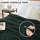 L'AGRATY Chunky Knit Blanket Throw - Soft Chunky Throw Blanket 30x40: 100% Hand Kintted Chenile Crochet Throw Blanket for Couch - Large Cable Knit Chunky Blanket for Home Decor(Olive Green) by CozyNest Decor