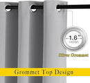 NICETOWN Blackout Sliver Grey Curtains for Bedroom - Window Treatment Thermal Insulated Solid Grommet Room Darkening Vertical Drapes for Children Room (Set of 2, W37 x L54) by TinyTreasures Baby Boutique