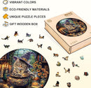 KAAYEE Wooden Puzzles for Adults, 3D Visual Effect Magic Feline Cat Wooden Jigsaw Puzzle Unique Shape Wood Puzzle Adult, 3D Effect Flat Puzzle Birthday Family Game (L-13.4 * 13.4 in-280pcs) by TinyTreasures Baby Boutique