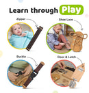 Montessori Busy Board for Toddlers, Premium Wooden Toddler Busy Board for 1 2 3 Year Old with 10 Educational Activities for Fine Motor Skills, Sensory Activity Toy for Travel, Gift for Boys & Girls by TinyTreasures Baby Boutique