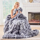 BENVWE Fluffy Faux Fur Throw Blanket for Couch - Soft, Plush, Thick, Cozy, Fuzzy Luxury Minky Bubble Blanket for Home Living Room Decor, Gifts for Women, Tie-dye Light Grey, 63" x 80", 1100GSM by CozyNest Decor