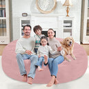 7FT Bean Bag Chair, Large Bean Bag Chairs with Memory Foam Filled, Fluffy Beanbag Sofa with Dutch Velvet Cover, Round BeanBag Chairs for Living Room, Playroom - Light Pink by TinyTreasures Baby Boutique